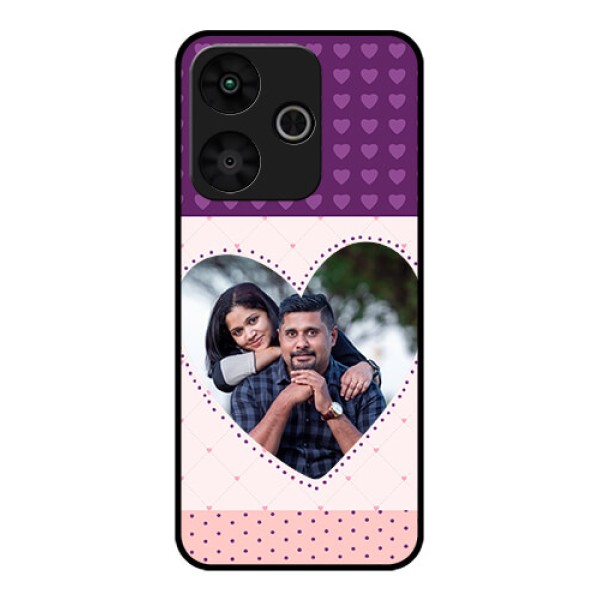 Poco M6 Plus 5G Custom Glass Phone Case - Violet Love Dots Design