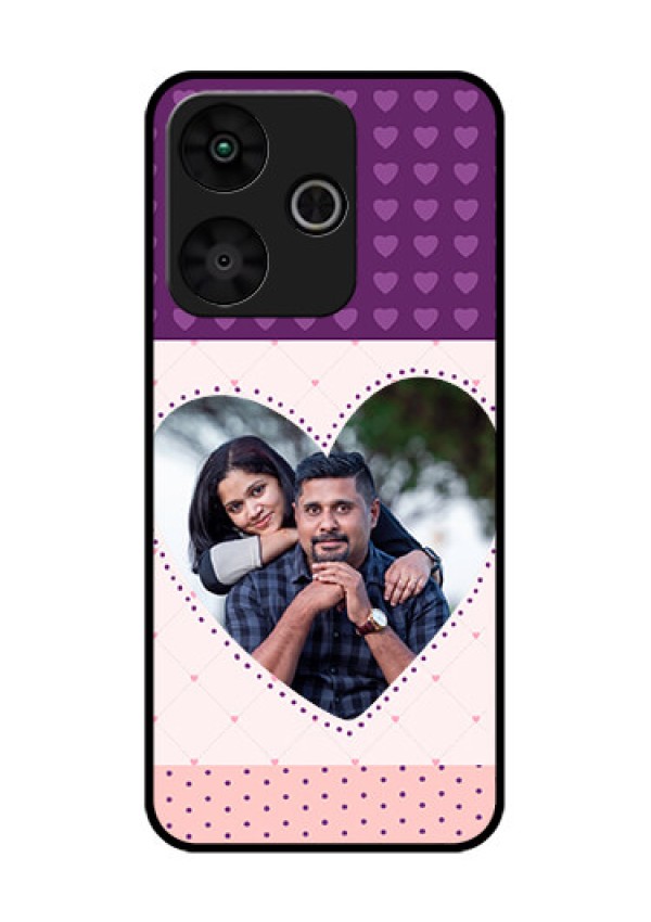 Poco M6 Plus 5G Custom Glass Phone Case - Violet Love Dots Design