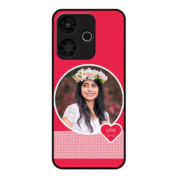 Poco M6 Plus 5G Custom Glass Phone Case - Pink Color Pattern Design