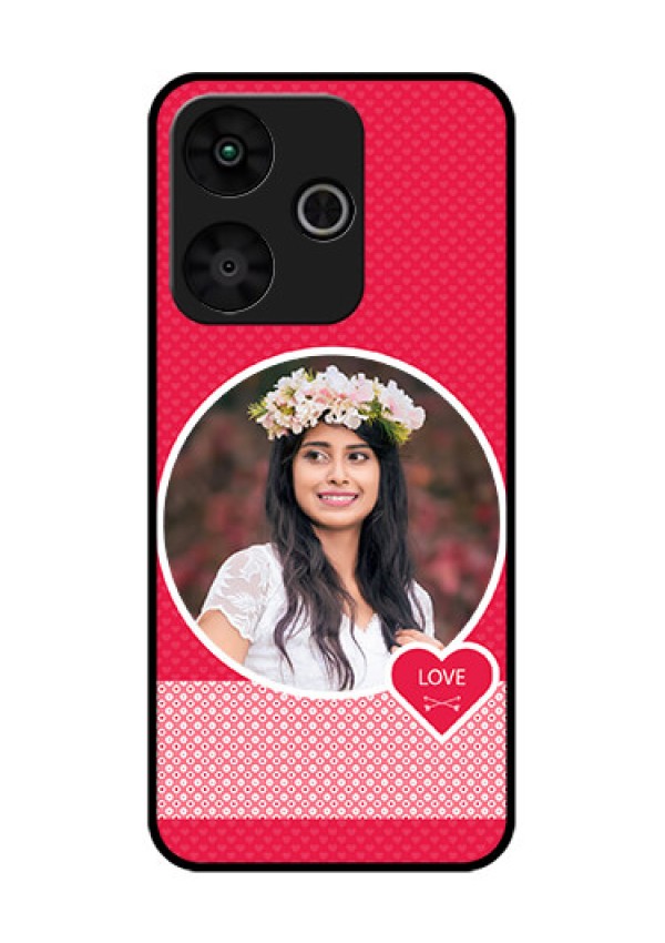 Poco M6 Plus 5G Custom Glass Phone Case - Pink Color Pattern Design