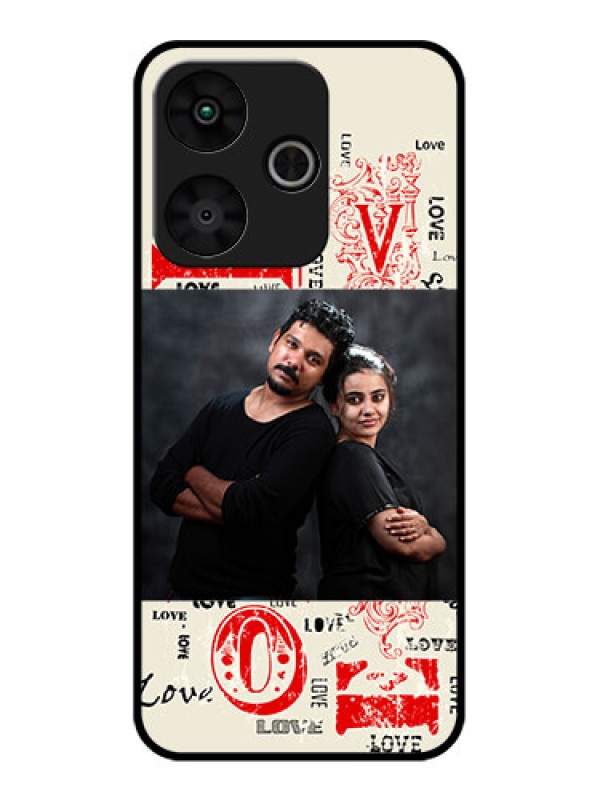 Custom Poco M6 Plus 5G Custom Glass Phone Case - Trendy Love Design Case