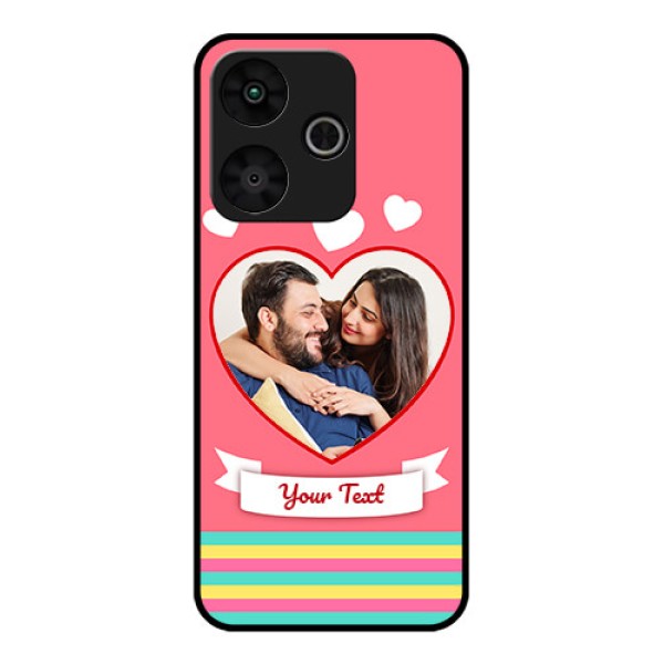 Poco M6 Plus 5G Custom Glass Phone Case - Love Shapes Doodle Design
