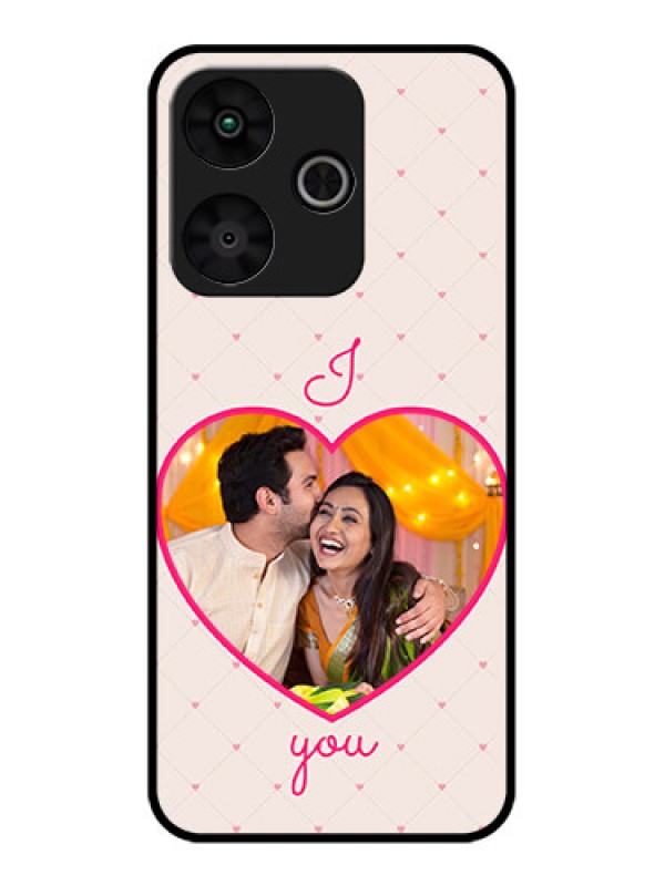 Custom Poco M6 Plus 5G Custom Glass Phone Case - Heart Shape Design