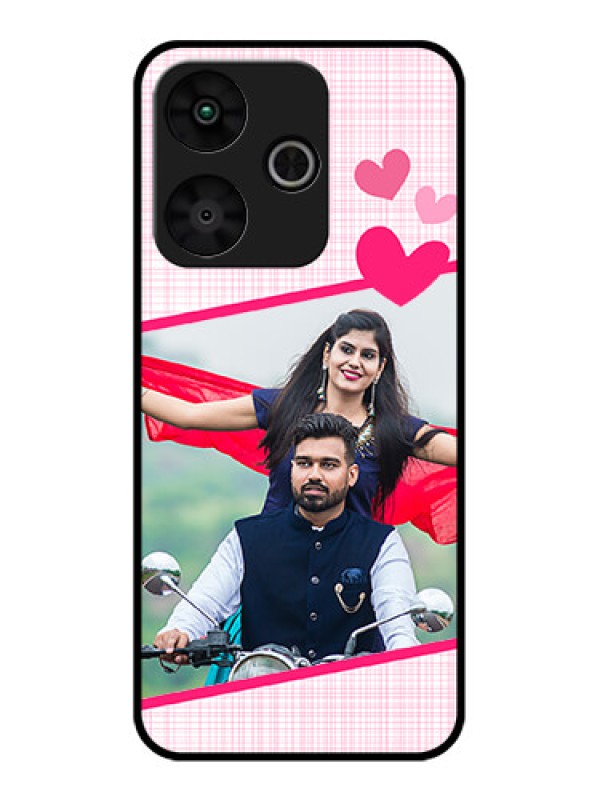 Custom Poco M6 Plus 5G Custom Glass Phone Case - Love Shape Heart Design