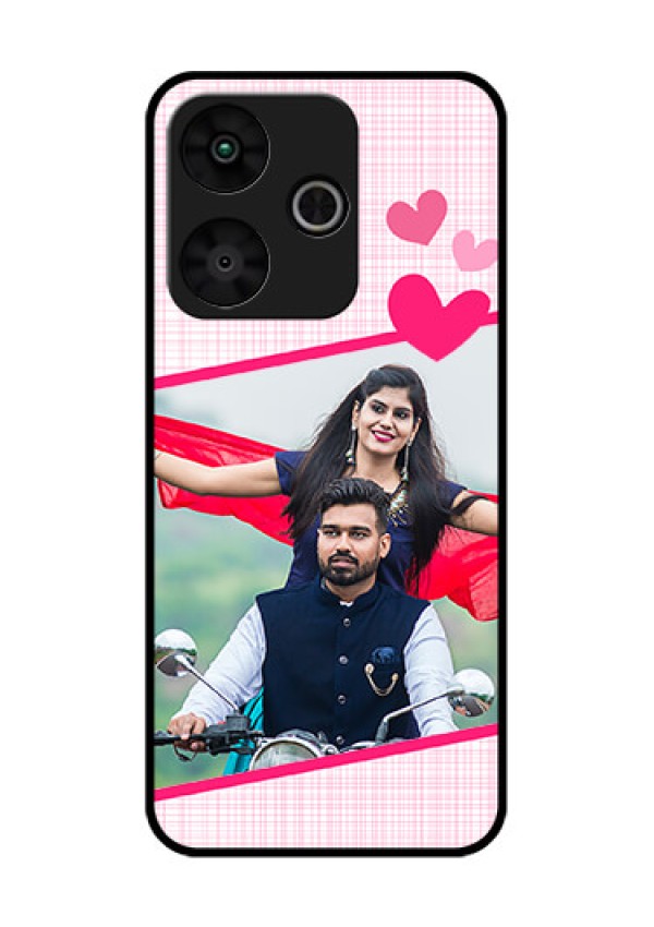 Poco M6 Plus 5G Custom Glass Phone Case - Love Shape Heart Design