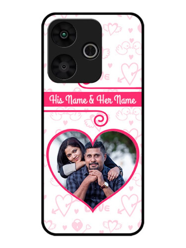 Custom Poco M6 Plus 5G Custom Glass Phone Case - Heart Shape Love Design