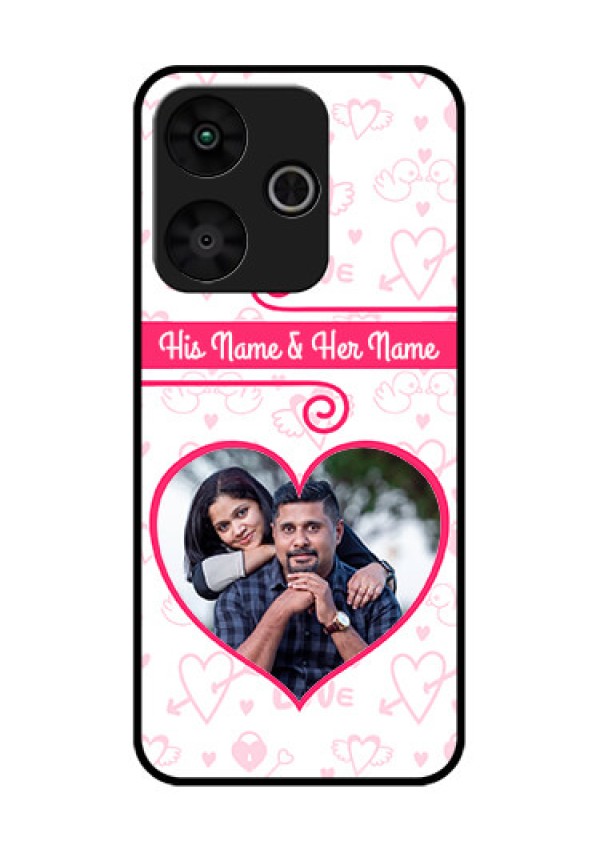 Poco M6 Plus 5G Custom Glass Phone Case - Heart Shape Love Design