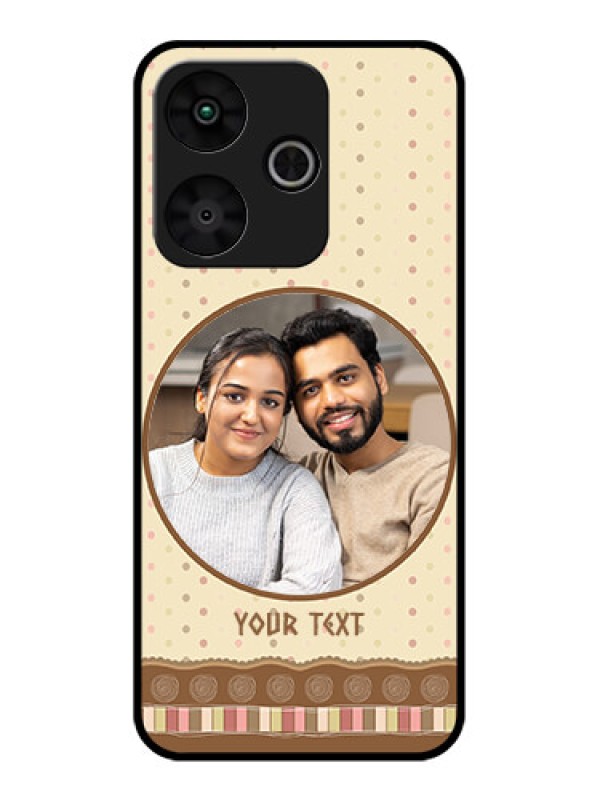 Custom Poco M6 Plus 5G Custom Glass Phone Case - Brown Dotted Mobile Case Design