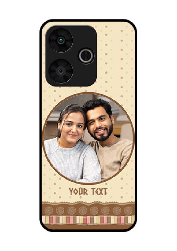 Poco M6 Plus 5G Custom Glass Phone Case - Brown Dotted Mobile Case Design