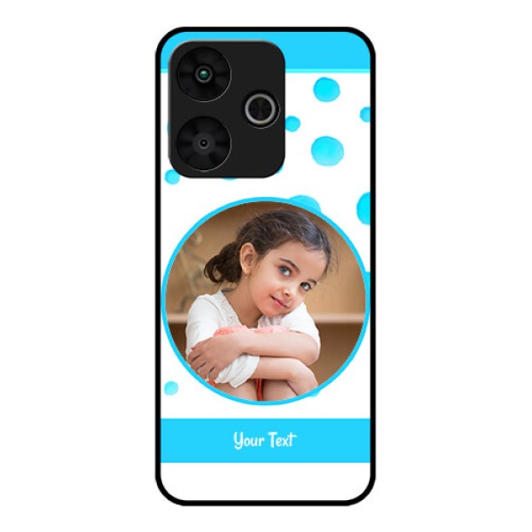 Poco M6 Plus 5G Custom Glass Phone Case - Blue Bubbles Pattern Design Poco M6 Plus 5G Custom Glass Phone Case - Blue Bubbles Pattern Design