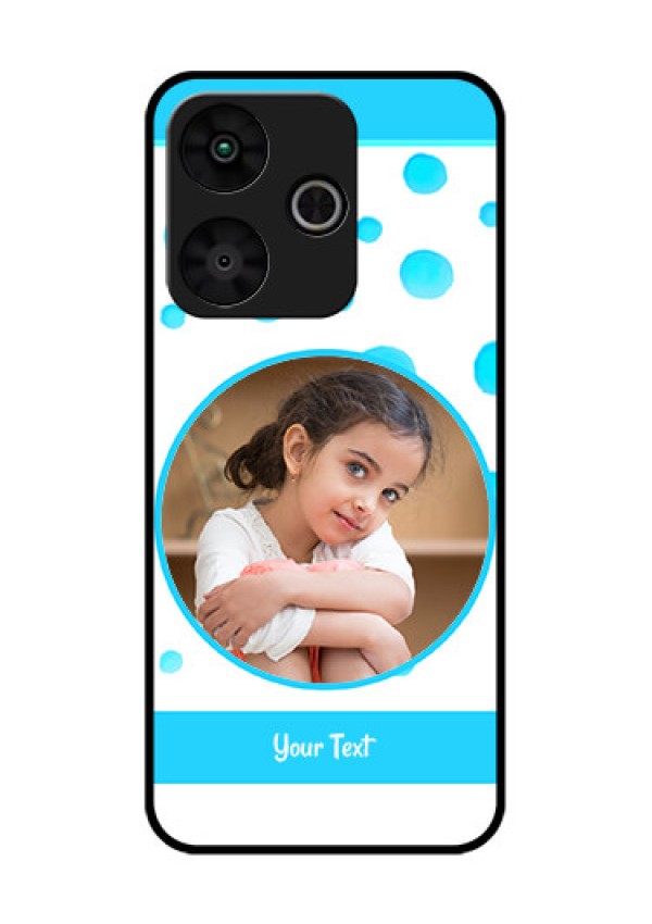 Poco M6 Plus 5G Custom Glass Phone Case - Blue Bubbles Pattern Design