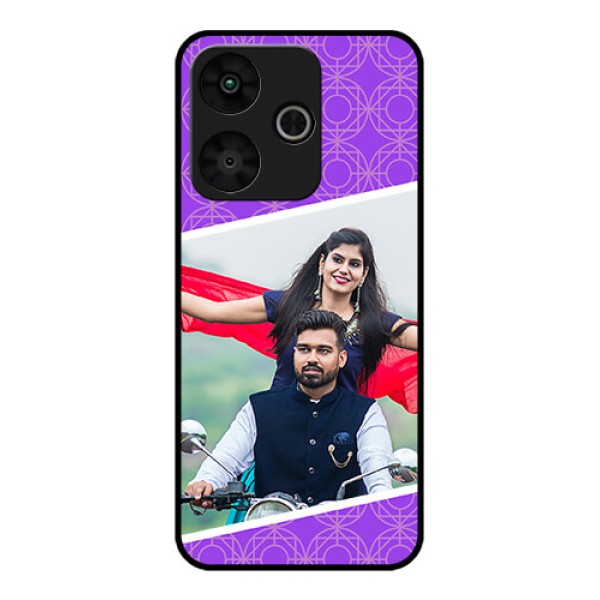 Poco M6 Plus 5G Custom Glass Phone Case - Violet Color Pattern Design