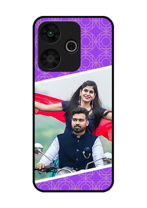 Poco M6 Plus 5G Custom Glass Phone Case - Violet Color Pattern Design