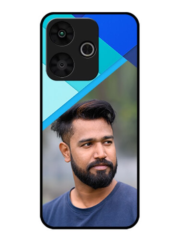 Custom Poco M6 Plus 5G Custom Glass Phone Case - Blue Pattern Design