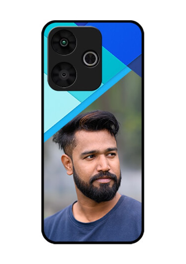 Poco M6 Plus 5G Custom Glass Phone Case - Blue Pattern Design