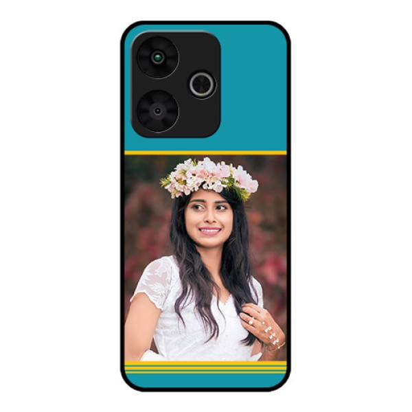 Poco M6 Plus 5G Custom Glass Phone Case - Yellow and Blue Design