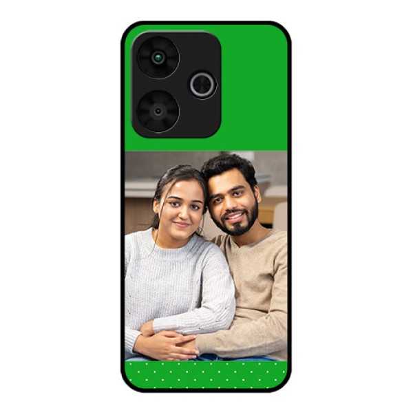 Poco M6 Plus 5G Custom Glass Phone Case - Green Pattern Design