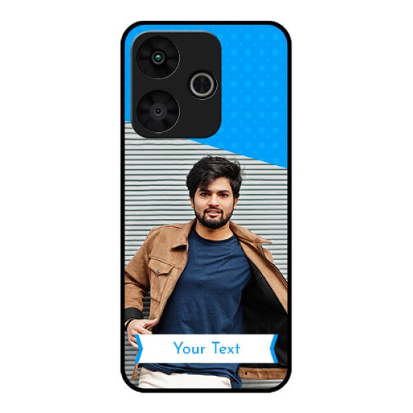 Poco M6 Plus 5G Custom Glass Phone Case - Simple Blue Color Design