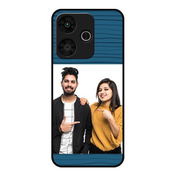 Poco M6 Plus 5G Custom Glass Phone Case - Blue Pattern Cover Design