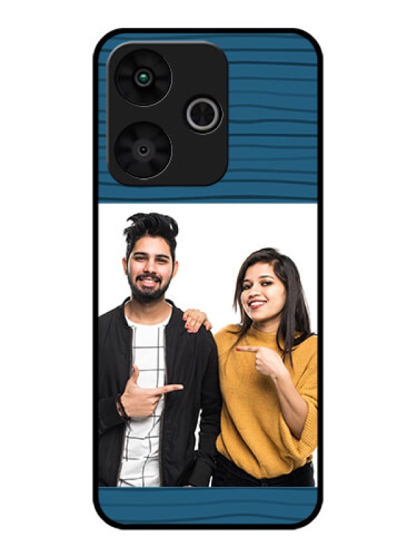 Custom Poco M6 Plus 5G Custom Glass Phone Case - Blue Pattern Cover Design