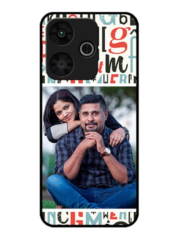 Custom Poco M6 Plus 5G Custom Glass Phone Case - Alphabet Design