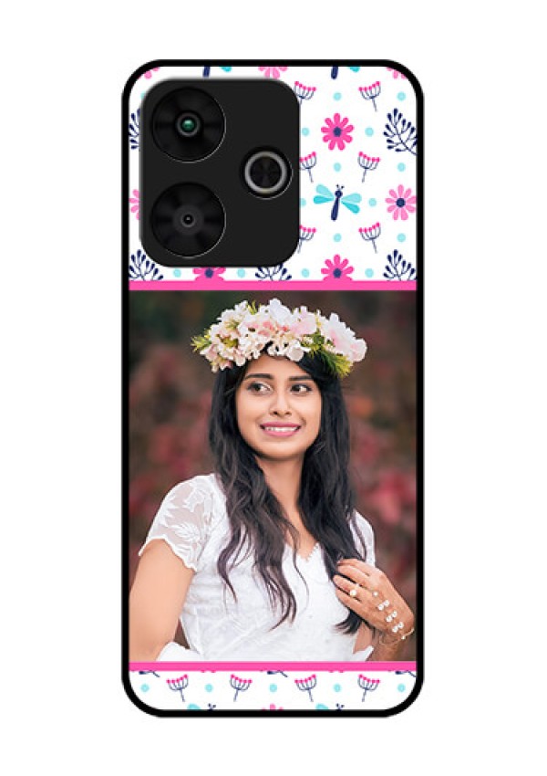 Poco M6 Plus 5G Custom Glass Phone Case - Colorful Flower Design