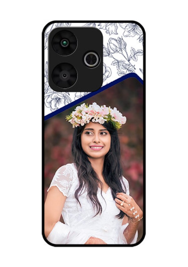 Poco M6 Plus 5G Custom Glass Phone Case - Classy Floral Design