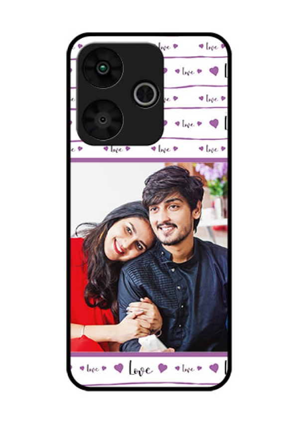 Poco M6 Plus 5G Custom Glass Phone Case - Couples Heart Design