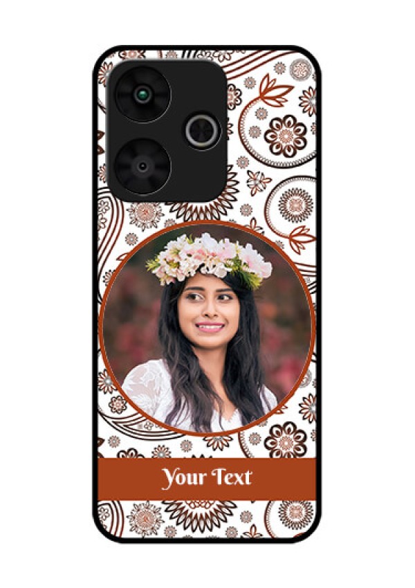 Poco M6 Plus 5G Custom Glass Phone Case - Abstract Flower Design