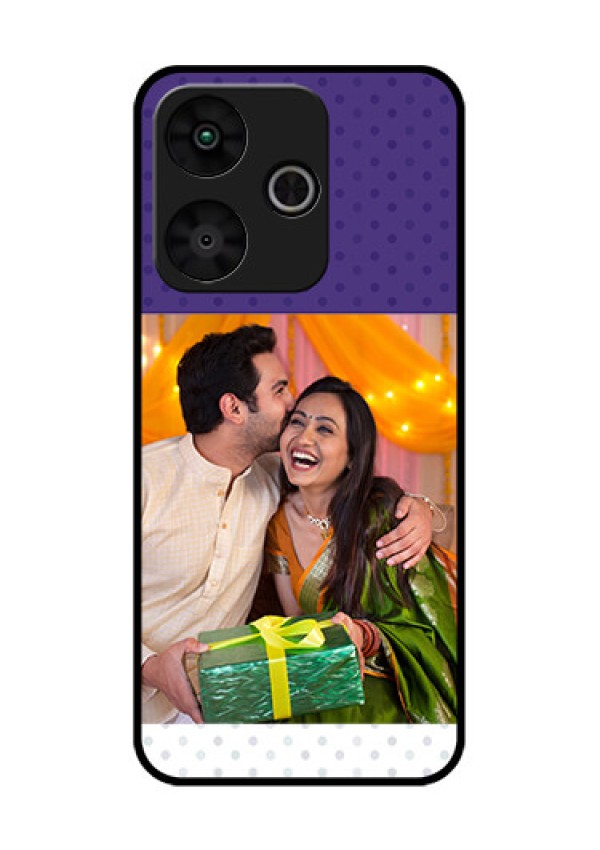 Poco M6 Plus 5G Custom Glass Phone Case - Violet Colored Pattern Design