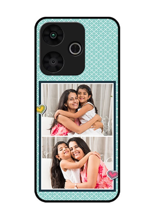 Poco M6 Plus 5G Custom Glass Phone Case - 2 Image Holder With Pattern Design