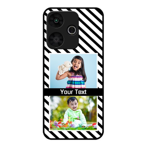 Poco M6 Plus 5G Custom Glass Phone Case - Black And White Stripes Design Poco M6 Plus 5G Custom Glass Phone Case - Black And White Stripes Design