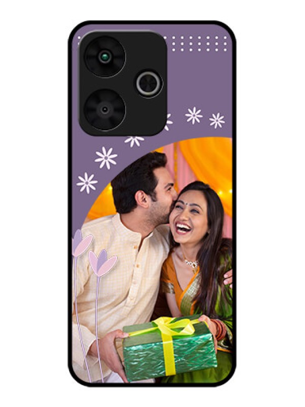 Custom Poco M6 Plus 5G Custom Glass Phone Case - Lavender Flowers Design