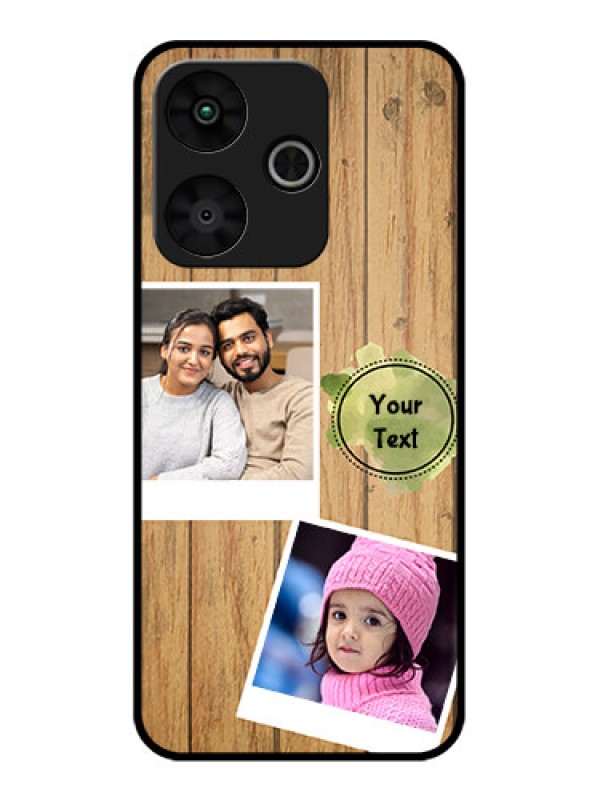 Custom Poco M6 Plus 5G Custom Glass Phone Case - Wooden Texture Design