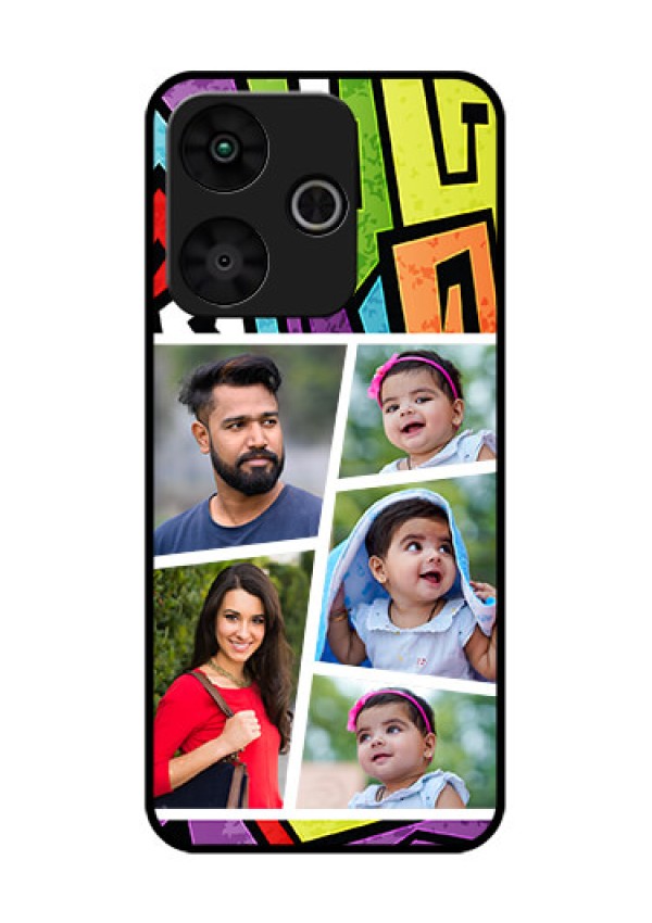 Poco M6 Plus 5G Custom Glass Phone Case - Graffiti Pattern Design