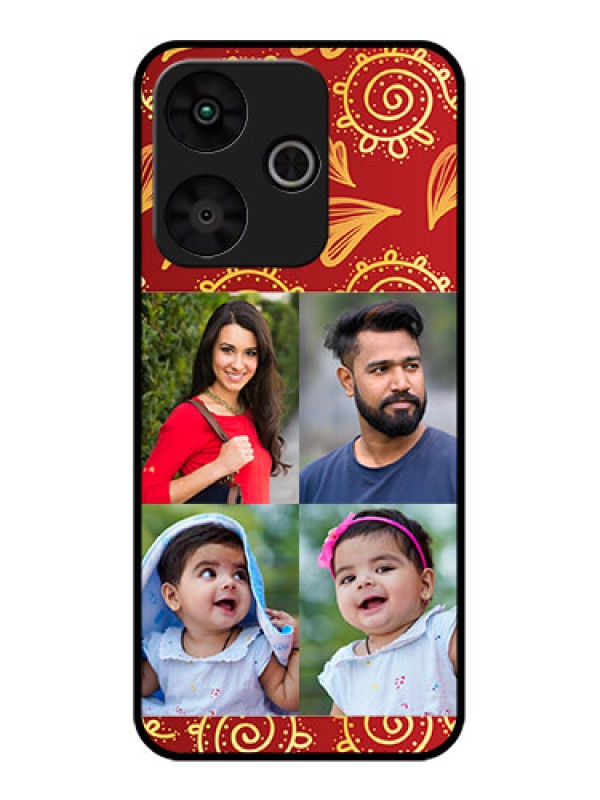 Custom Poco M6 Plus 5G Custom Glass Phone Case - 4 Image Traditional Design