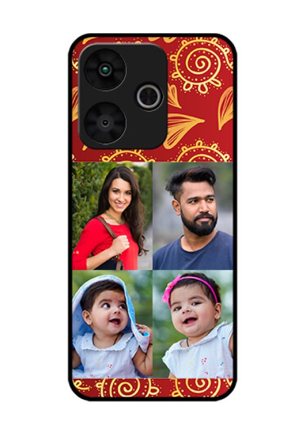 Poco M6 Plus 5G Custom Glass Phone Case - 4 Image Traditional Design