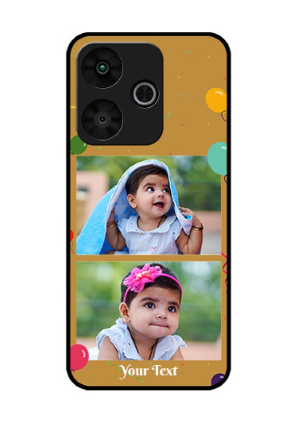 Poco M6 Plus 5G Custom Glass Phone Case - Image Holder With Birthday Celebrations Design