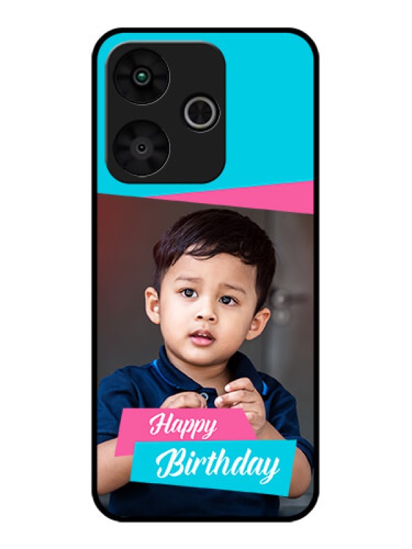 Custom Poco M6 Plus 5G Custom Glass Phone Case - Image Holder With 2 Color Design