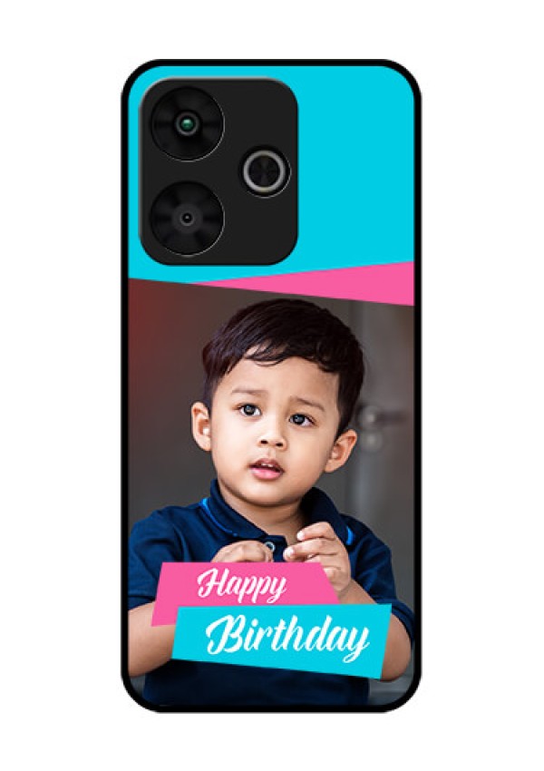 Poco M6 Plus 5G Custom Glass Phone Case - Image Holder With 2 Color Design