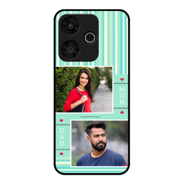 Poco M6 Plus 5G Custom Glass Phone Case - Mom and Dad Pic Design