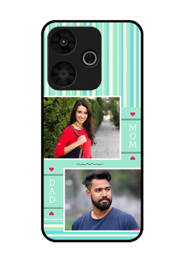 Poco M6 Plus 5G Custom Glass Phone Case - Mom and Dad Pic Design