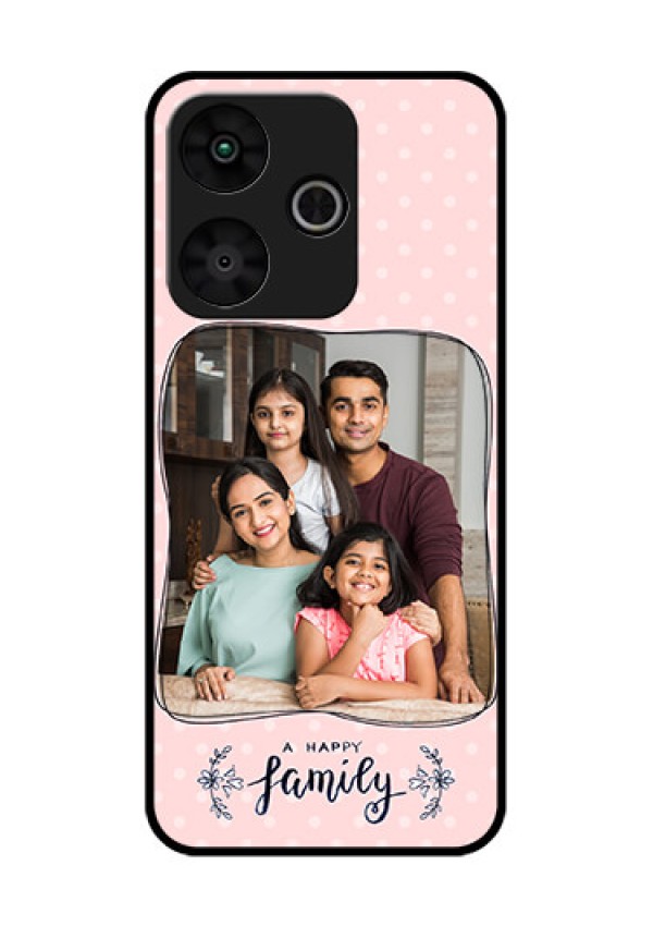 Poco M6 Plus 5G Custom Glass Phone Case - Family With Dots Design