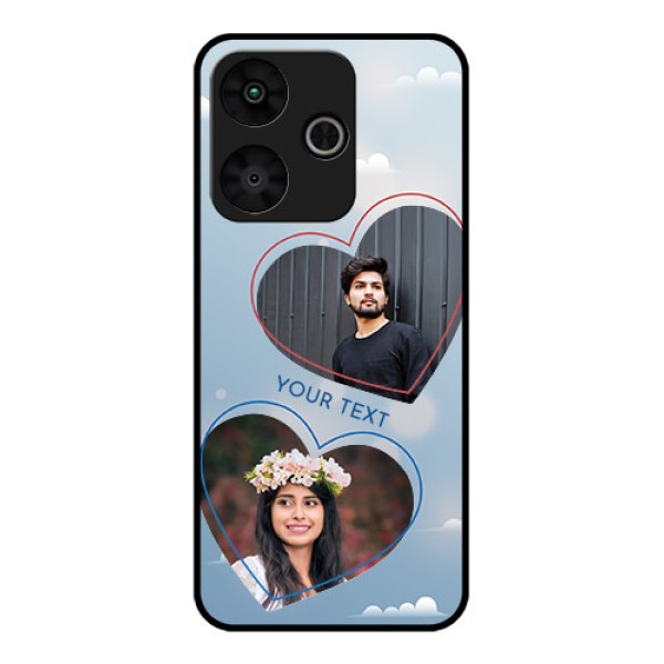 Poco M6 Plus 5G Custom Glass Phone Case - Blue Color Couple Design