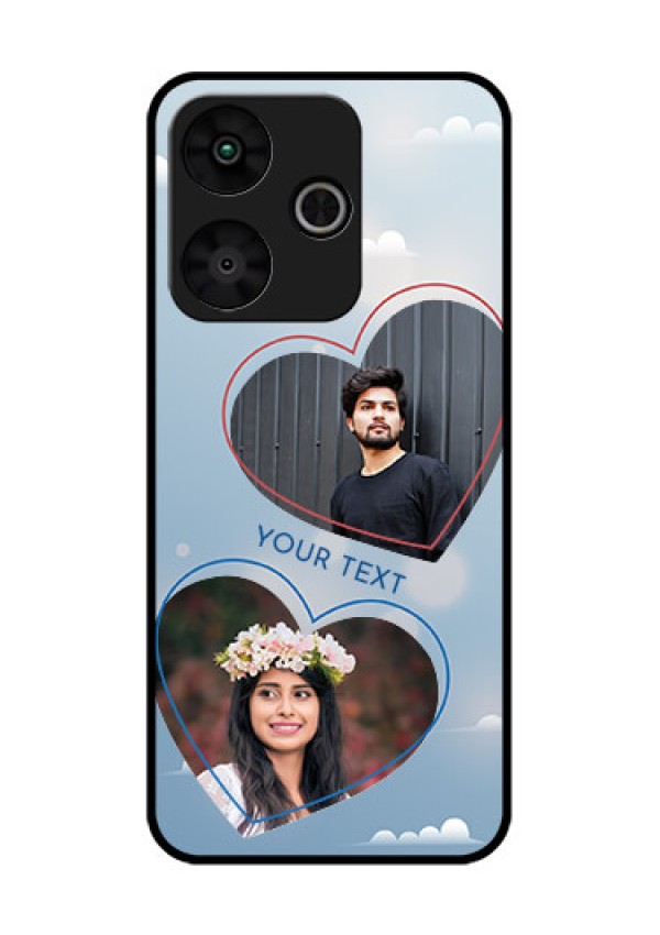 Poco M6 Plus 5G Custom Glass Phone Case - Blue Color Couple Design