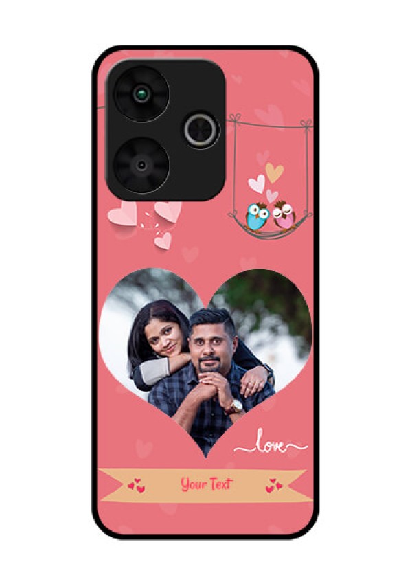 Poco M6 Plus 5G Custom Glass Phone Case - Peach Color Love Design