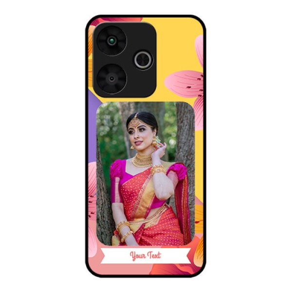 Poco M6 Plus 5G Custom Glass Phone Case - 3 Image With Vintage Floral Design Poco M6 Plus 5G Custom Glass Phone Case - 3 Image With Vintage Floral Design