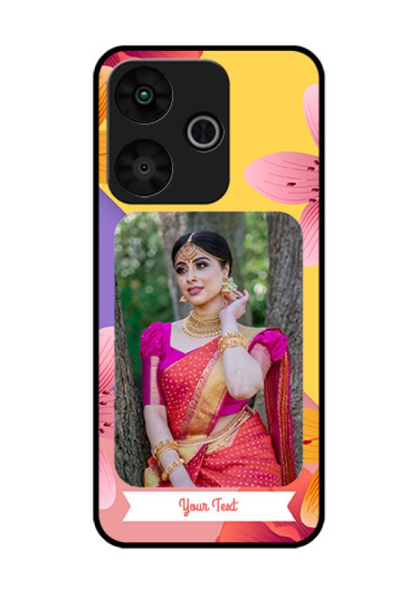 Poco M6 Plus 5G Custom Glass Phone Case - 3 Image With Vintage Floral Design
