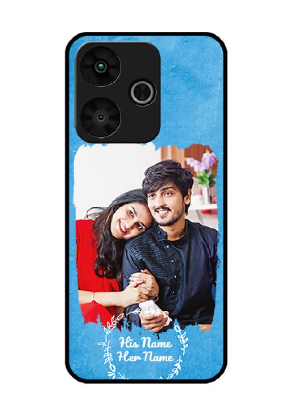 Poco M6 Plus 5G Custom Glass Phone Case - Blue Color Vintage Design