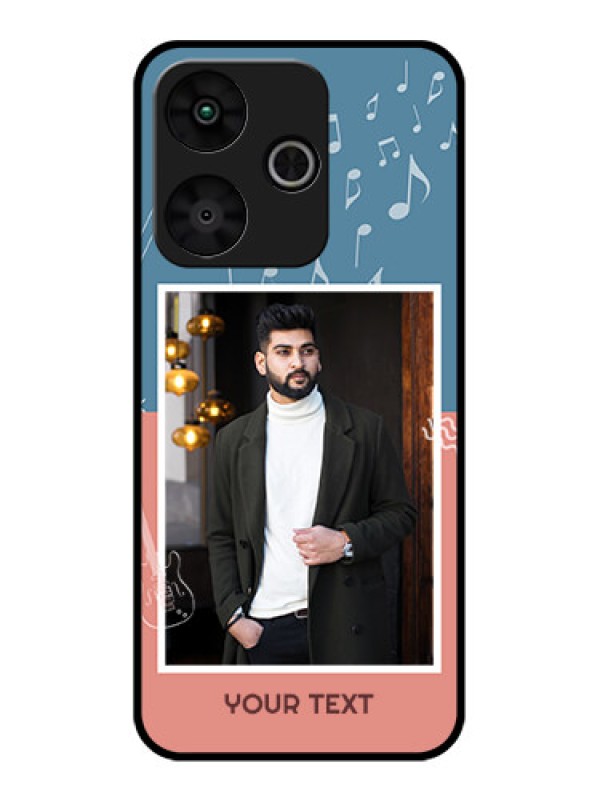 Custom Poco M6 Plus 5G Custom Glass Phone Case - With Color Musical Note Design